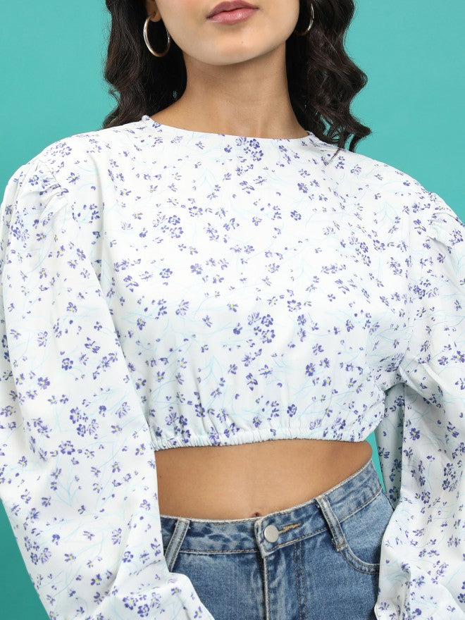 Tokyo Talkies Women White Printed Regular Top - White - Image 5