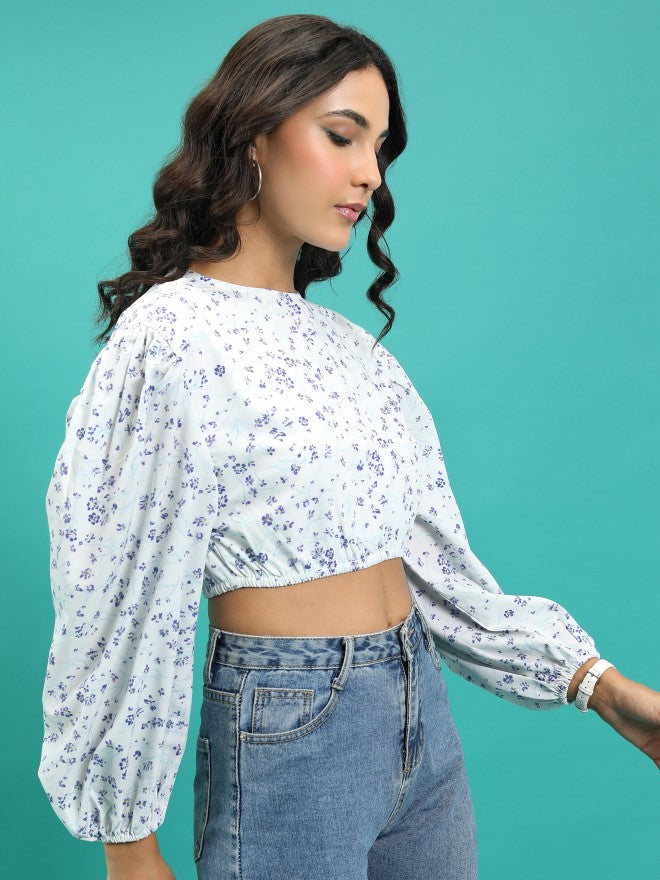 Tokyo Talkies Women White Printed Regular Top - White - Image 6