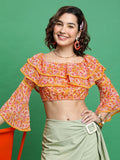 Tokyo Talkies Women Pink/White/Multi Printed Bardot Top - Pink - Image 1
