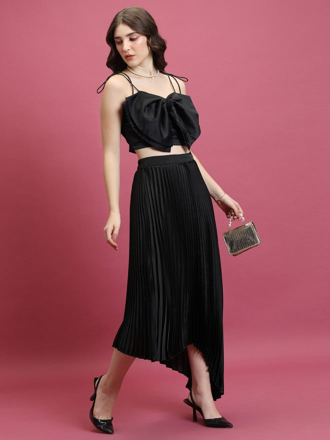 Tokyo Talkies Women Black Solid Regular Top - Black - Image 2
