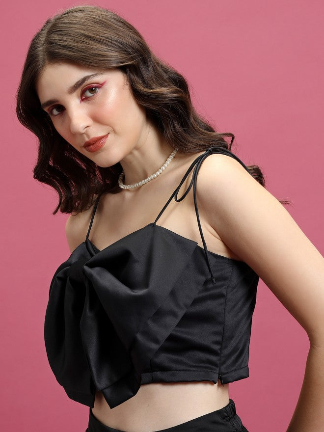 Tokyo Talkies Women Black Solid Regular Top - Black - Image 4