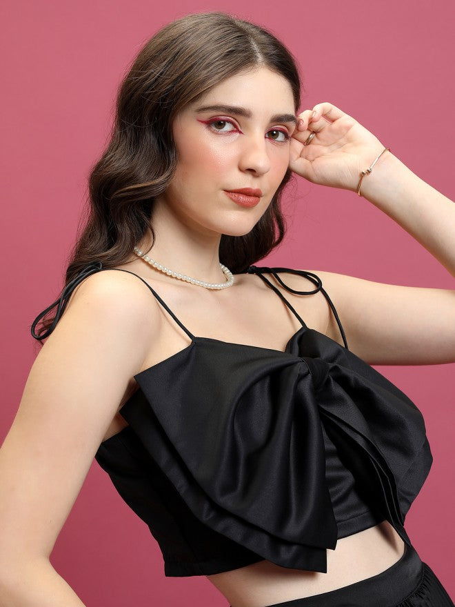 Tokyo Talkies Women Black Solid Regular Top - Black - Image 6