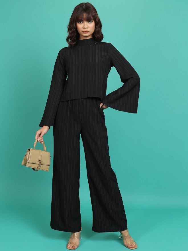 Tokyo Talkies Women Black Solid Regular Top - Black - Image 2
