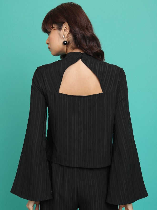 Tokyo Talkies Women Black Solid Regular Top - Black - Image 3