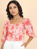 Tokyo Talkies Women Pink Printed Regular Top - Pink - Image 1