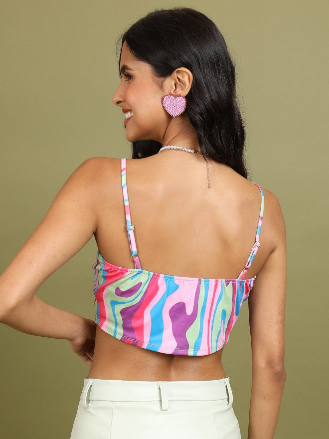 Tokyo Talkies Women Pink Printed Tank Top - Pink - Image 3