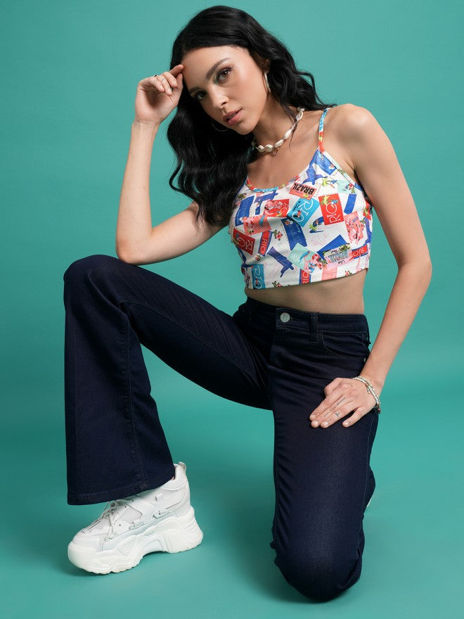 Tokyo Talkies Women Off White Printed Regular Top - Off White - Image 2