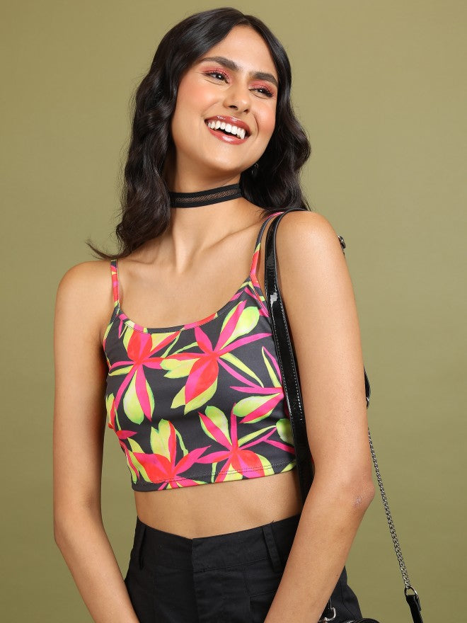 Tokyo Talkies Women Pink Printed Tank Top - Pink - Image 1