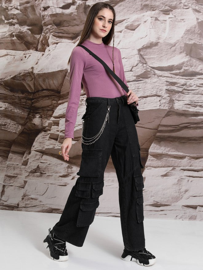 Tokyo Talkies Women Mauve Solid Fitted Top - Mauve - Image 2