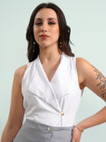 Tokyo Talkies Women White Solid Regular Top - White - Image 1