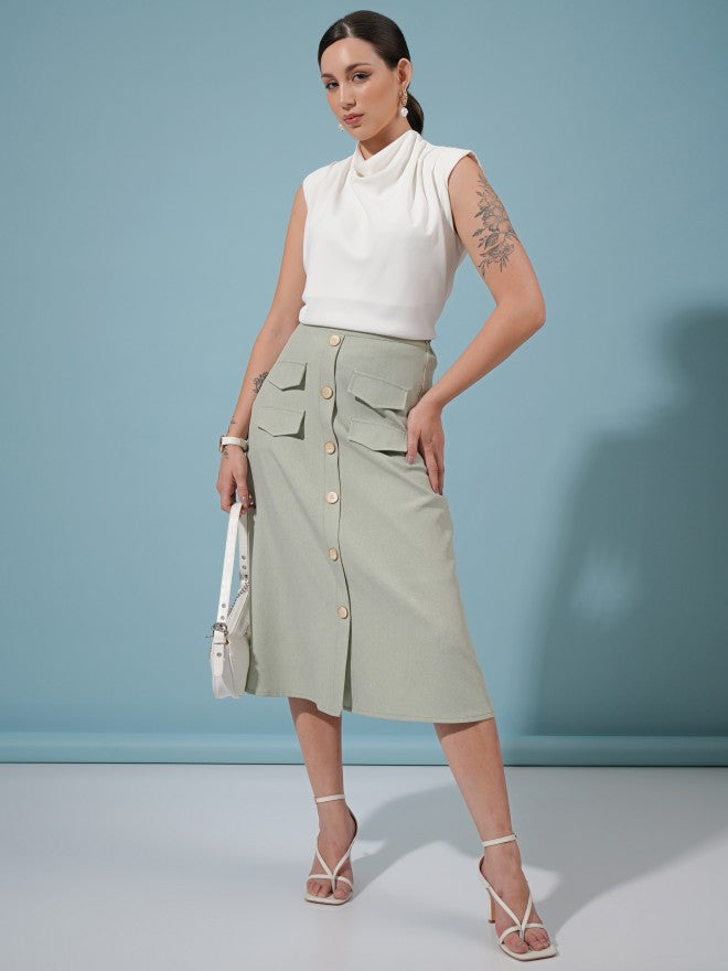 Tokyo Talkies Women White Regular Solid Top - White - Image 2