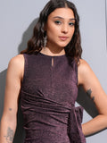 Tokyo Talkies Women Purple Embellished Fitted Top - Purple - Image 1