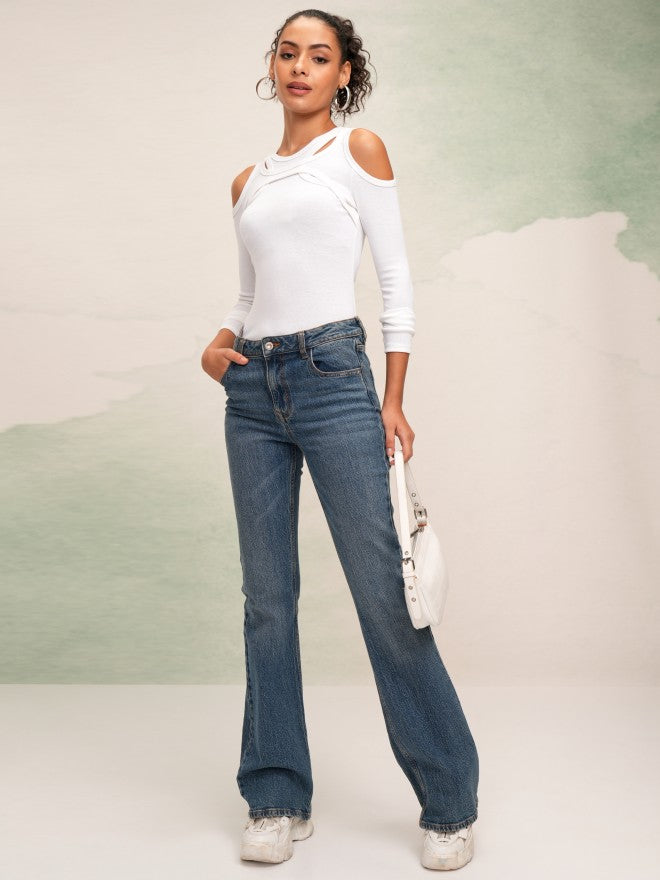 Tokyo Talkies Women White Solid Fitted Top - White - Image 2