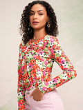 Tokyo Talkies Women Red Printed Regular Top - Red - Image 1