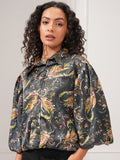 Tokyo Talkies Women Green Printed Shirt Style Top - Green - Image 1