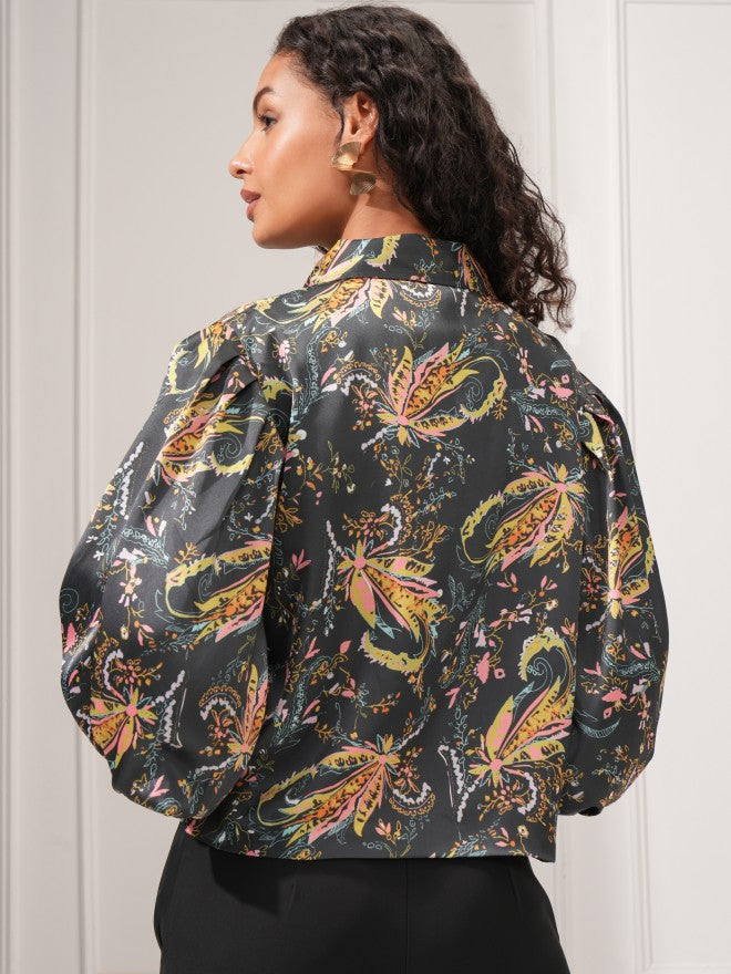 Tokyo Talkies Women Green Printed Shirt Style Top - Green - Image 3