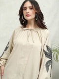 Tokyo Talkies Women Beige Printed Regular Top - Beige - Image 1