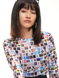 Tokyo Talkies Women White Printed Fitted Top - White - Image 1