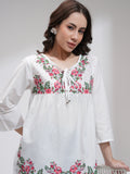 Tokyo Talkies Women Off White Printed Regular Top - Off White - Image 1