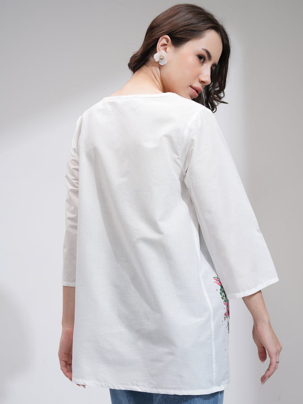 Tokyo Talkies Women Off White Printed Regular Top - Off White - Image 3