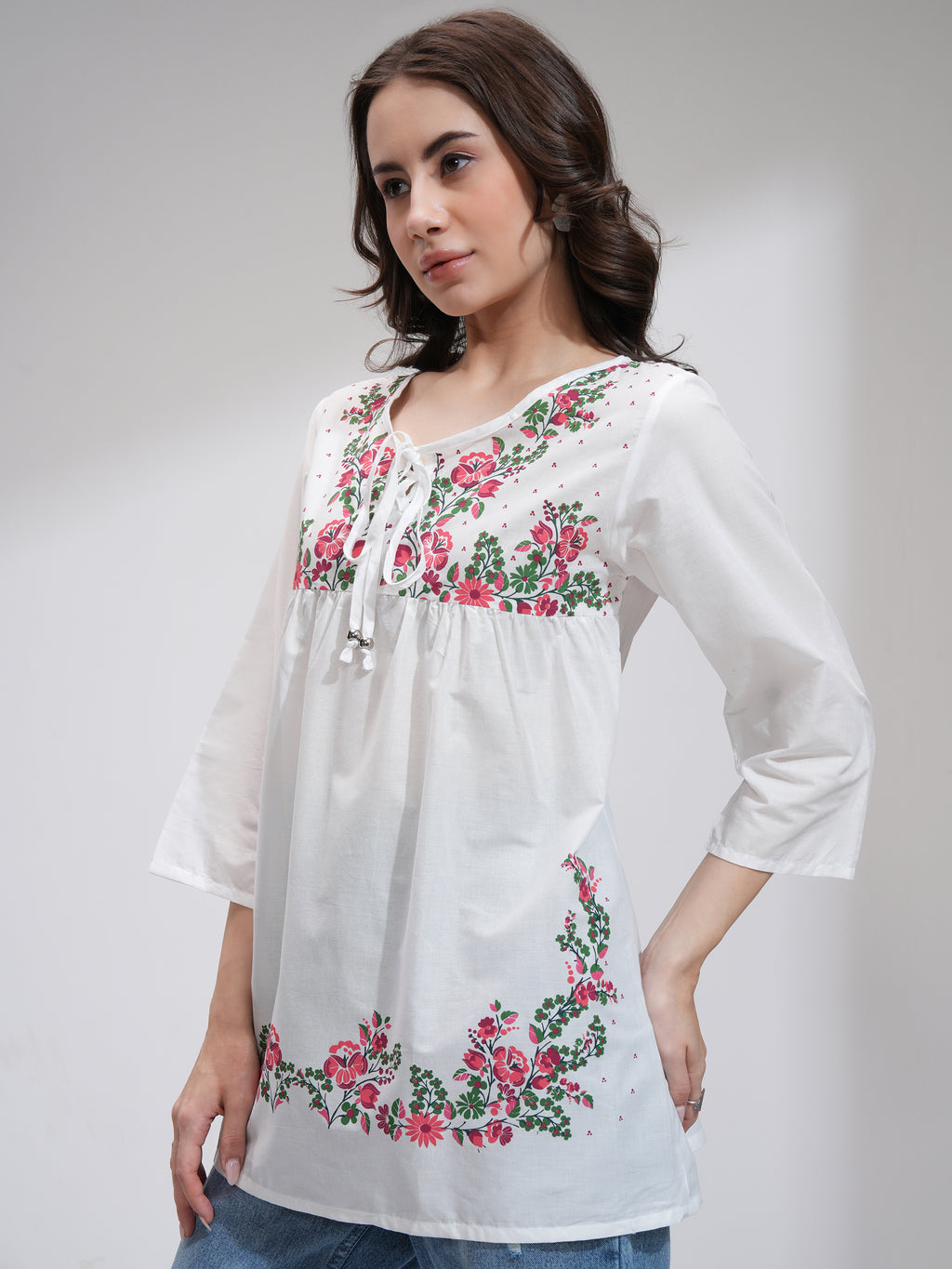 Tokyo Talkies Women Off White Printed Regular Top - Off White - Image 4