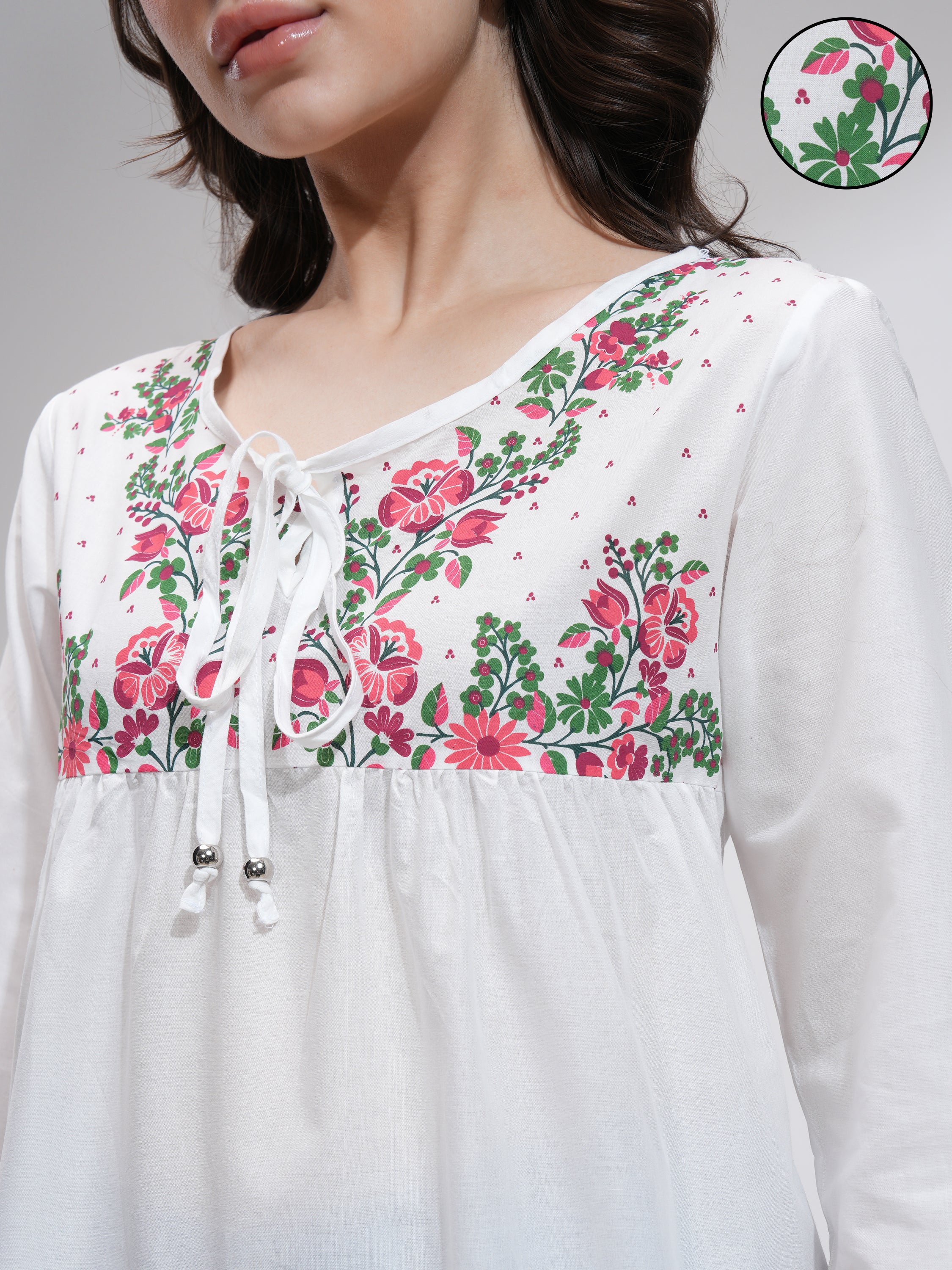 Tokyo Talkies Women Off White Printed Regular Top - Off White - Image 5