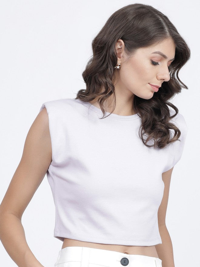 Tokyo Talkies Women Purple Solid Regular Top - Purple - Image 5