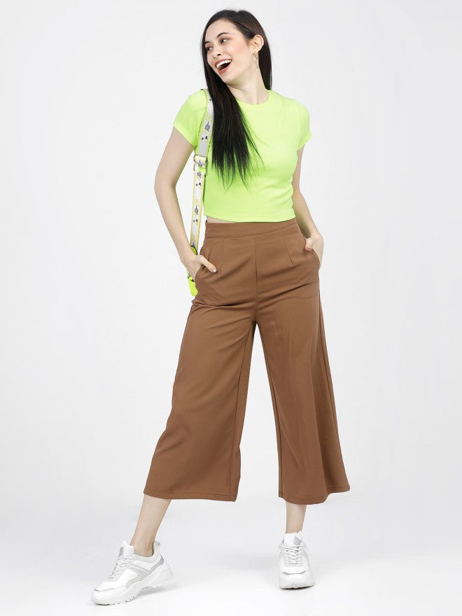 Tokyo Talkies Women Green Solid Regular Top - Green - Image 4