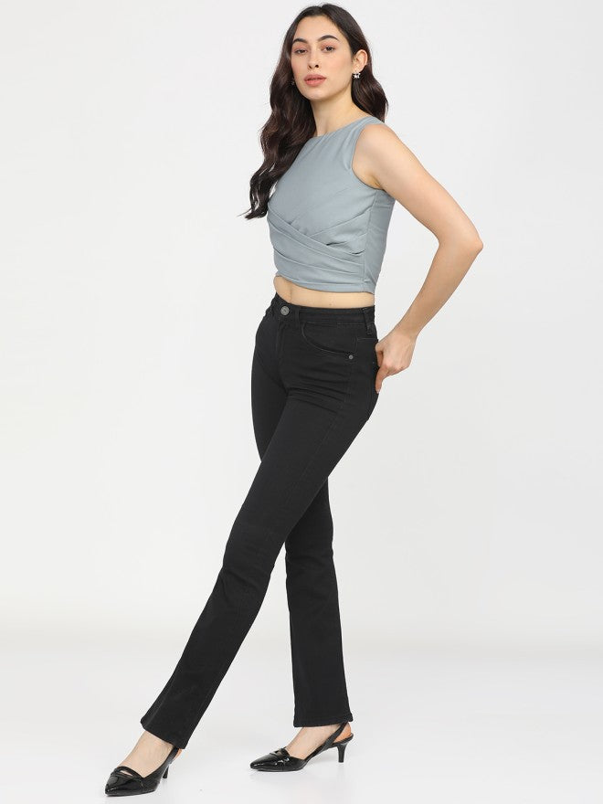 Tokyo Talkies Women Blue Solid Regular Top - Blue - Image 4