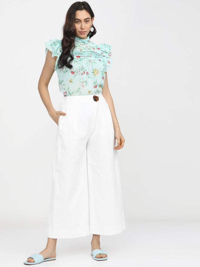 Tokyo Talkies Women Blue Printed Regular Top - Blue - Image 4