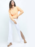 Tokyo Talkies Women Orange Solid Regular Top - Orange - Image 1