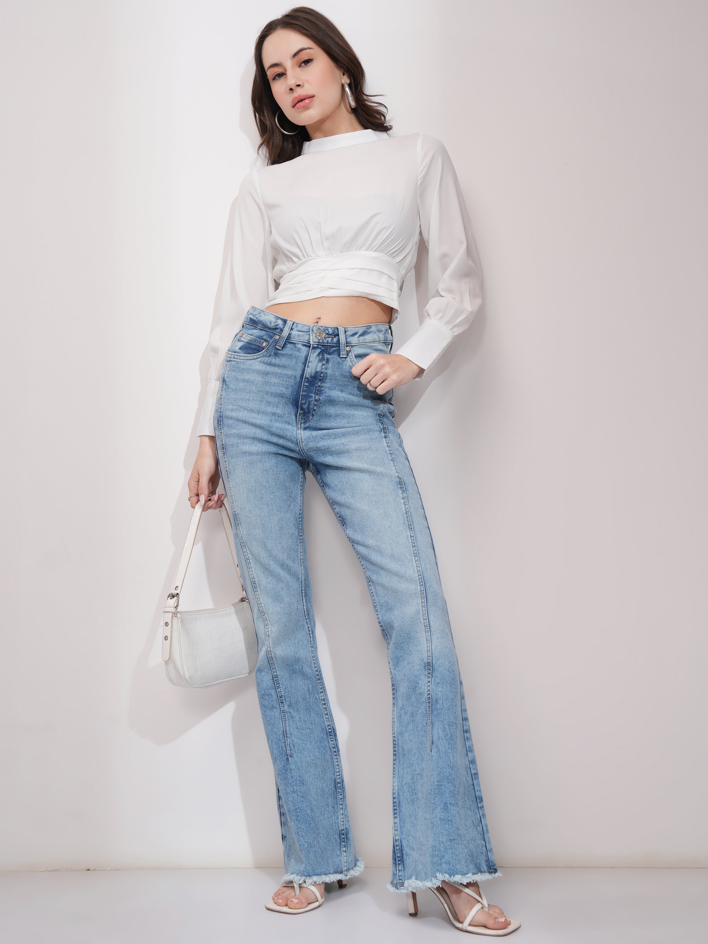 Tokyo Talkies Women White Solid Regular Top - White - Image 2