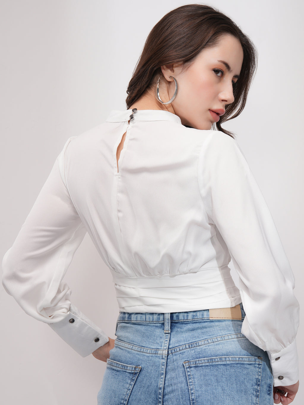 Tokyo Talkies Women White Solid Regular Top - White - Image 3