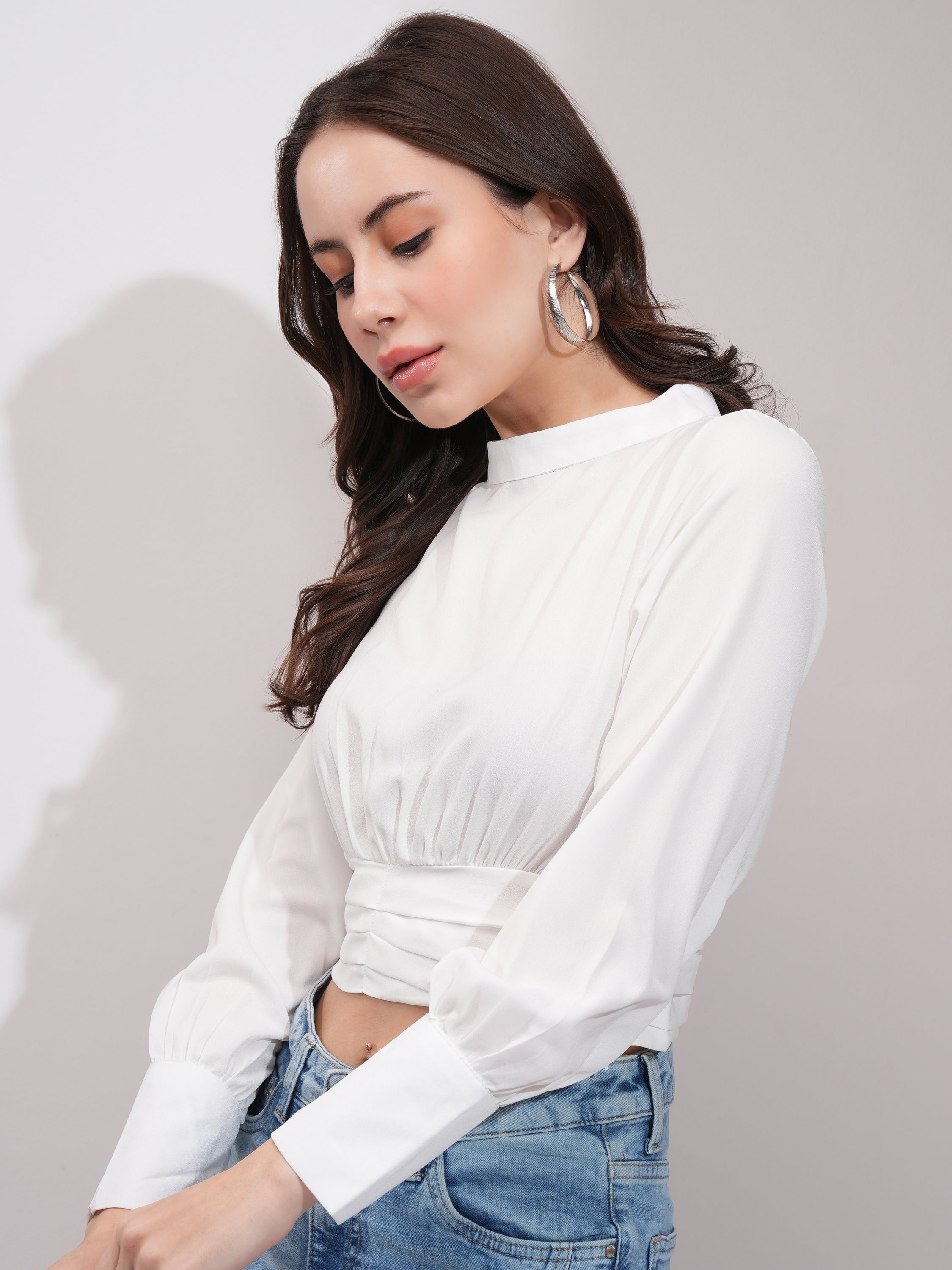 Tokyo Talkies Women White Solid Regular Top - White - Image 4