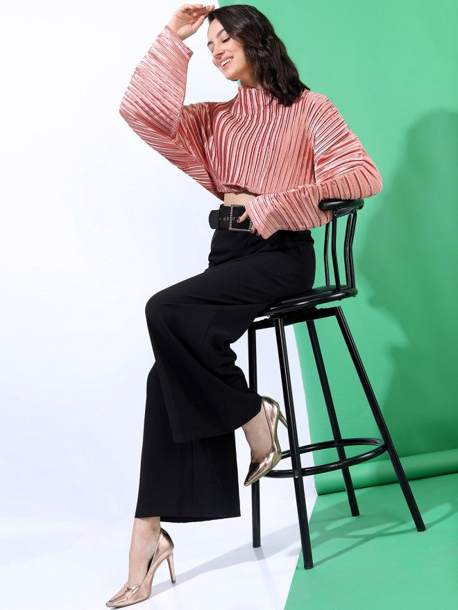 Tokyo Talkies Women Orange Solid Regular Top - Orange - Image 2