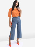 Tokyo Talkies Women Brown Solid Regular Top - Brown - Image 1
