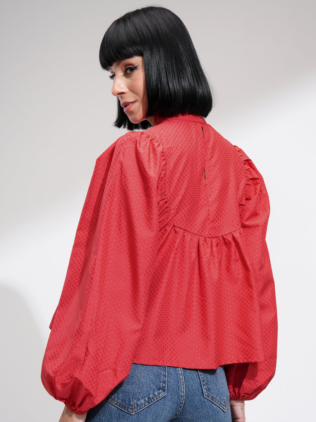 Tokyo Talkies Women Red Printed Regular Top - Red - Image 3