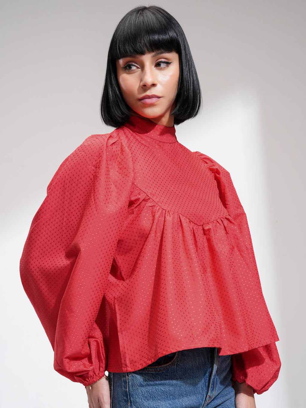 Tokyo Talkies Women Red Printed Regular Top - Red - Image 6
