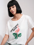 Tokyo Talkies Women White Printed Regular Top - White - Image 1