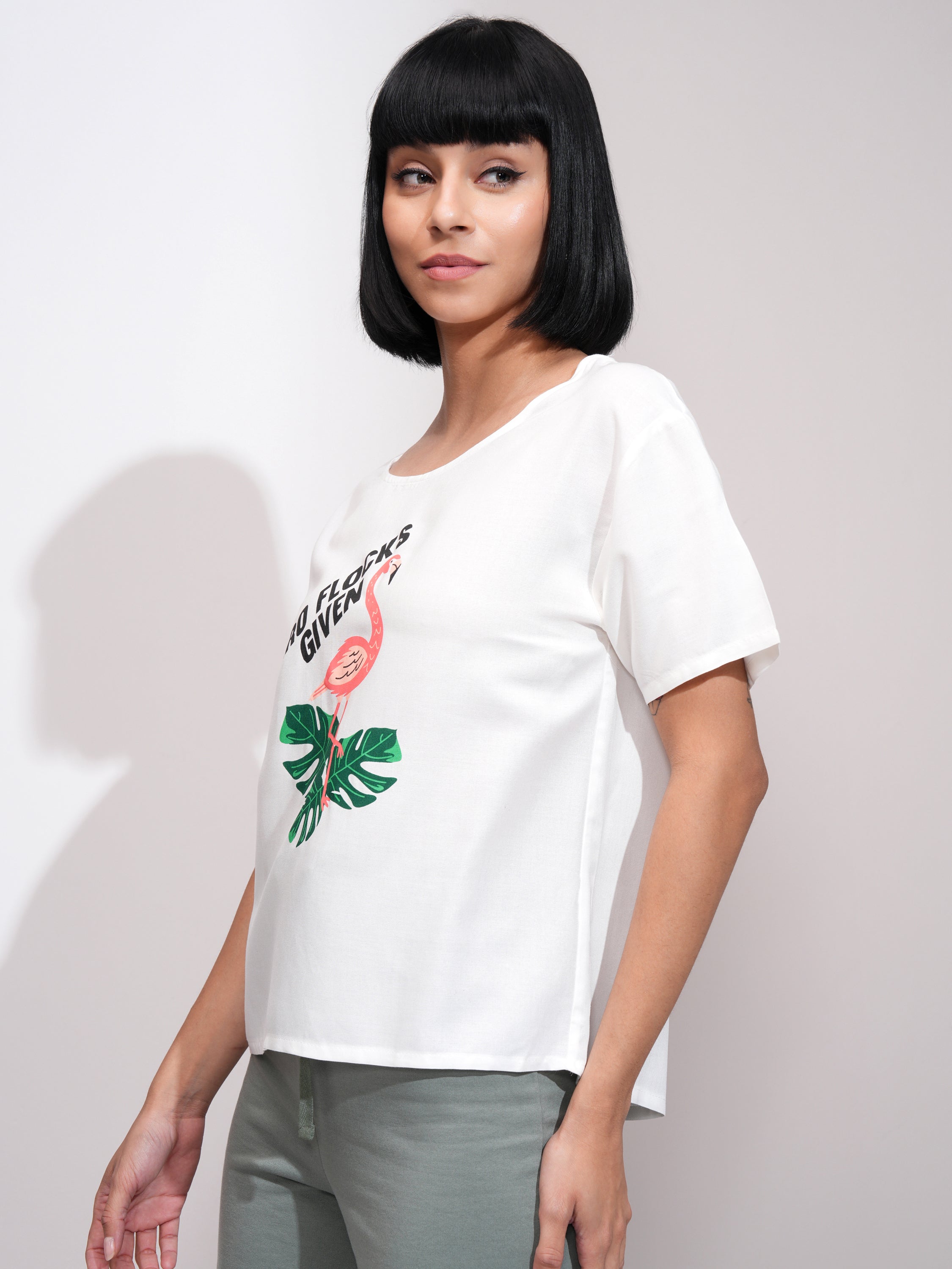 Tokyo Talkies Women White Printed Regular Top - White - Image 4