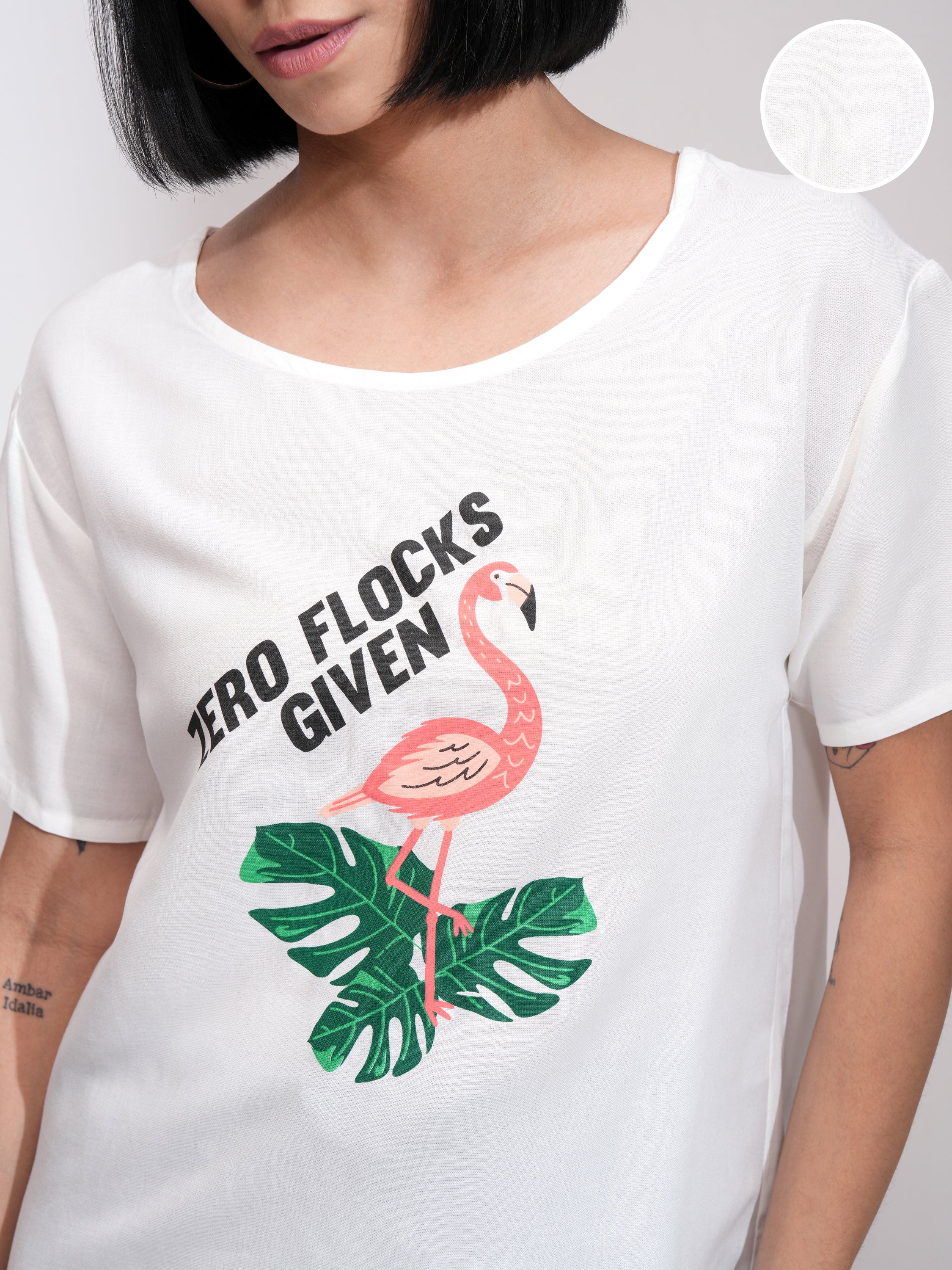 Tokyo Talkies Women White Printed Regular Top - White - Image 5