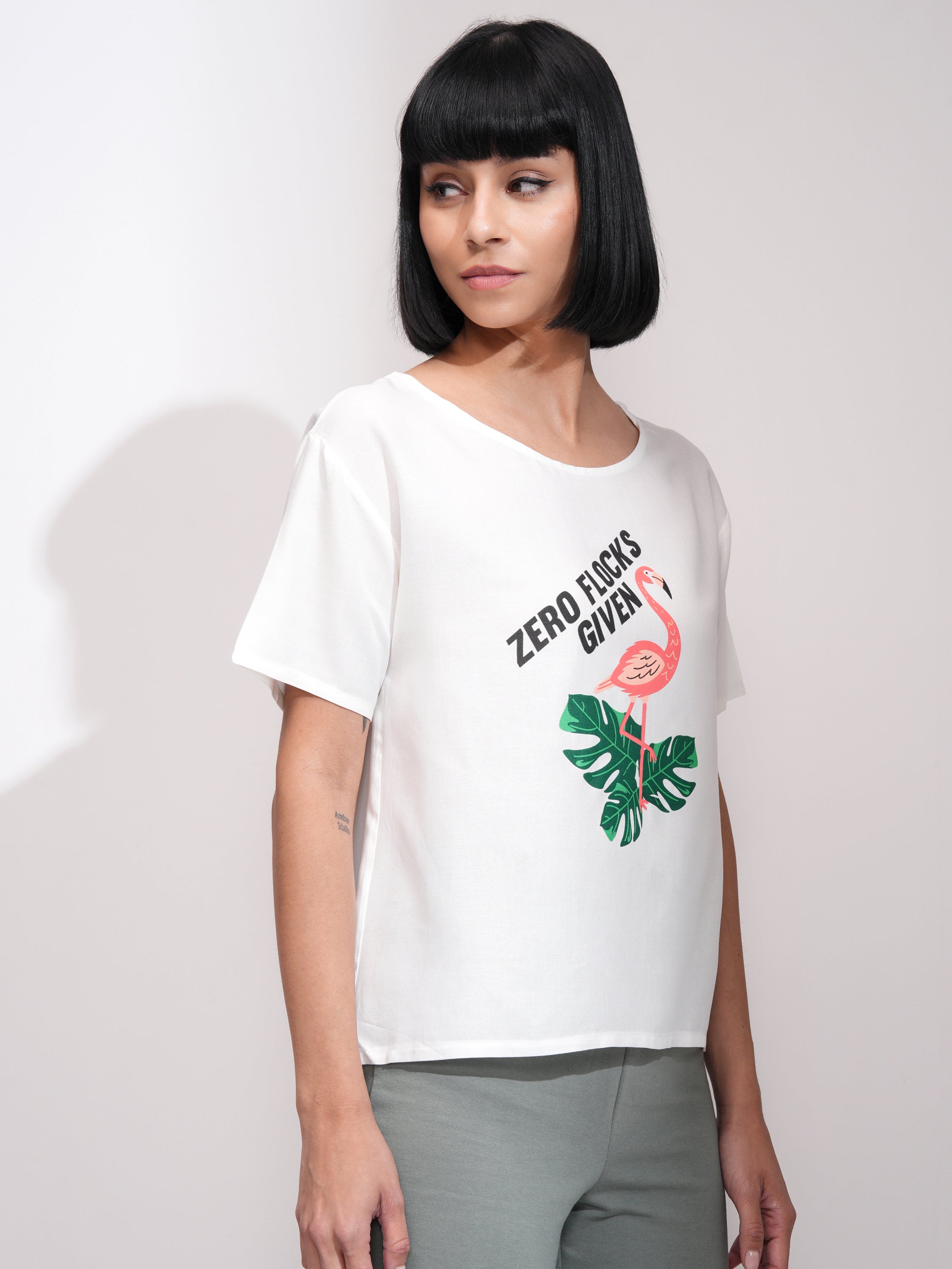 Tokyo Talkies Women White Printed Regular Top - White - Image 6