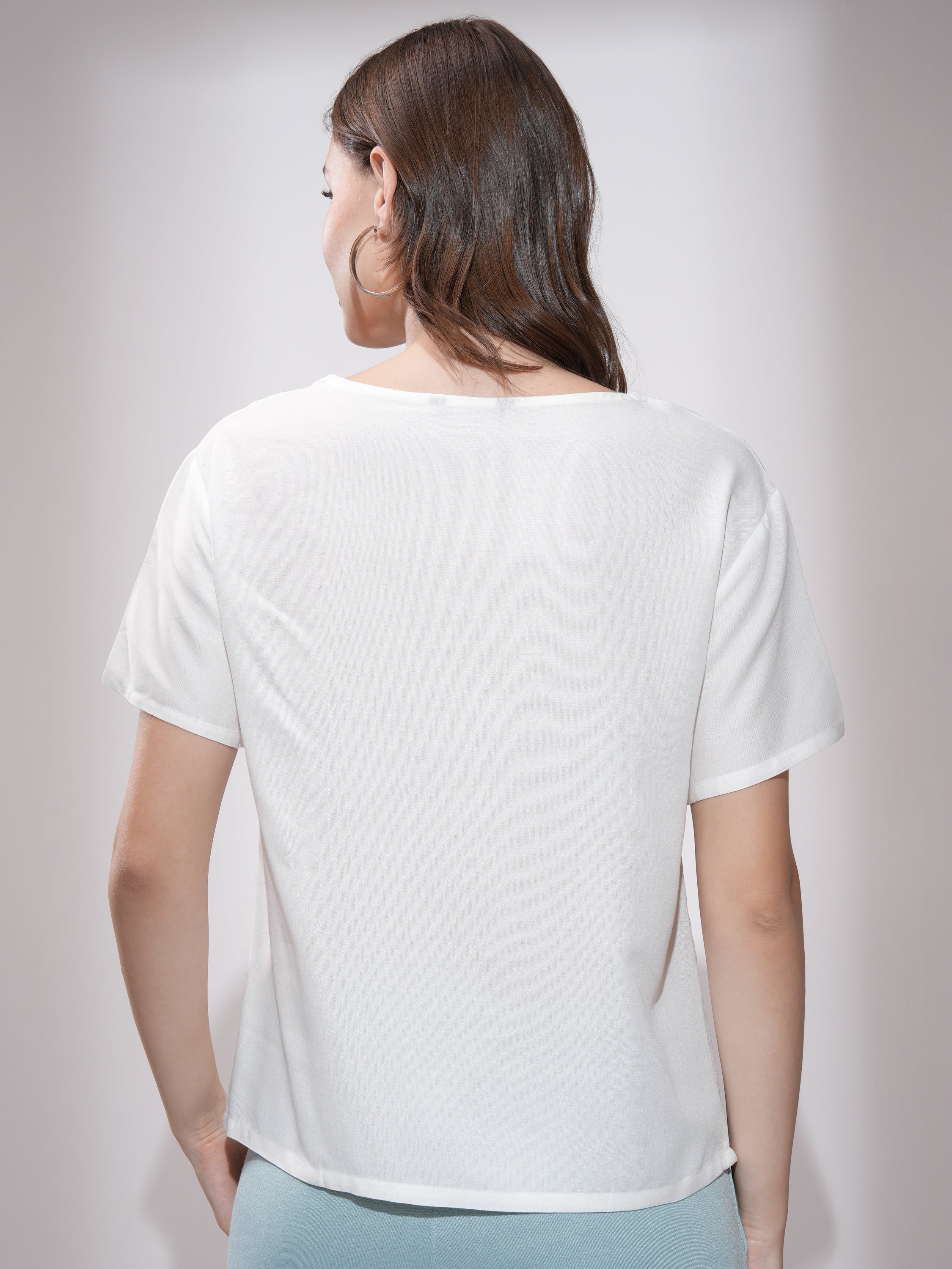 Tokyo Talkies Women White Printed Regular Top - White - Image 3