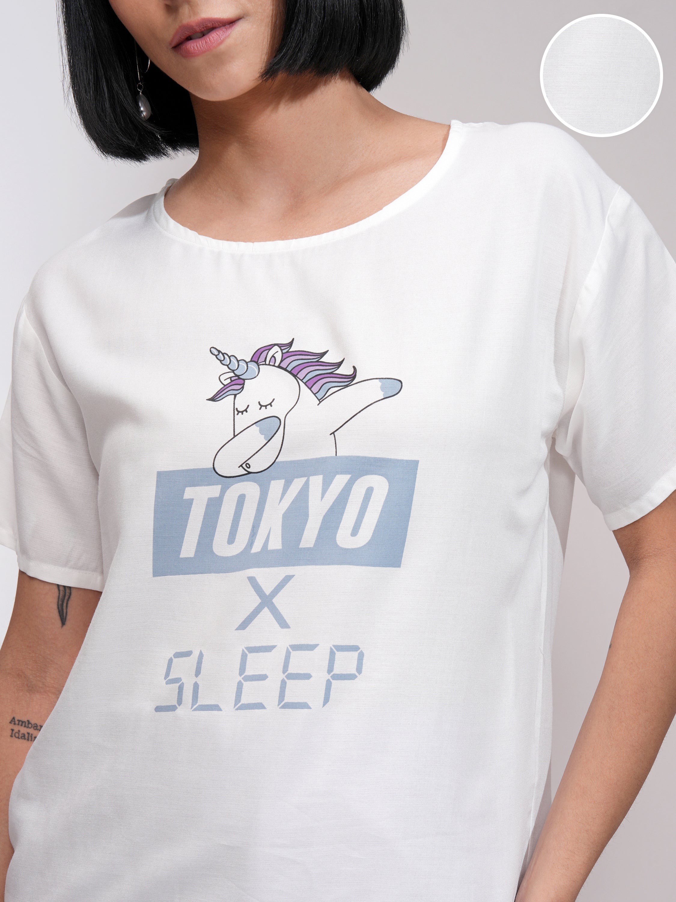 Tokyo Talkies Women White Printed Regular Top - White - Image 5
