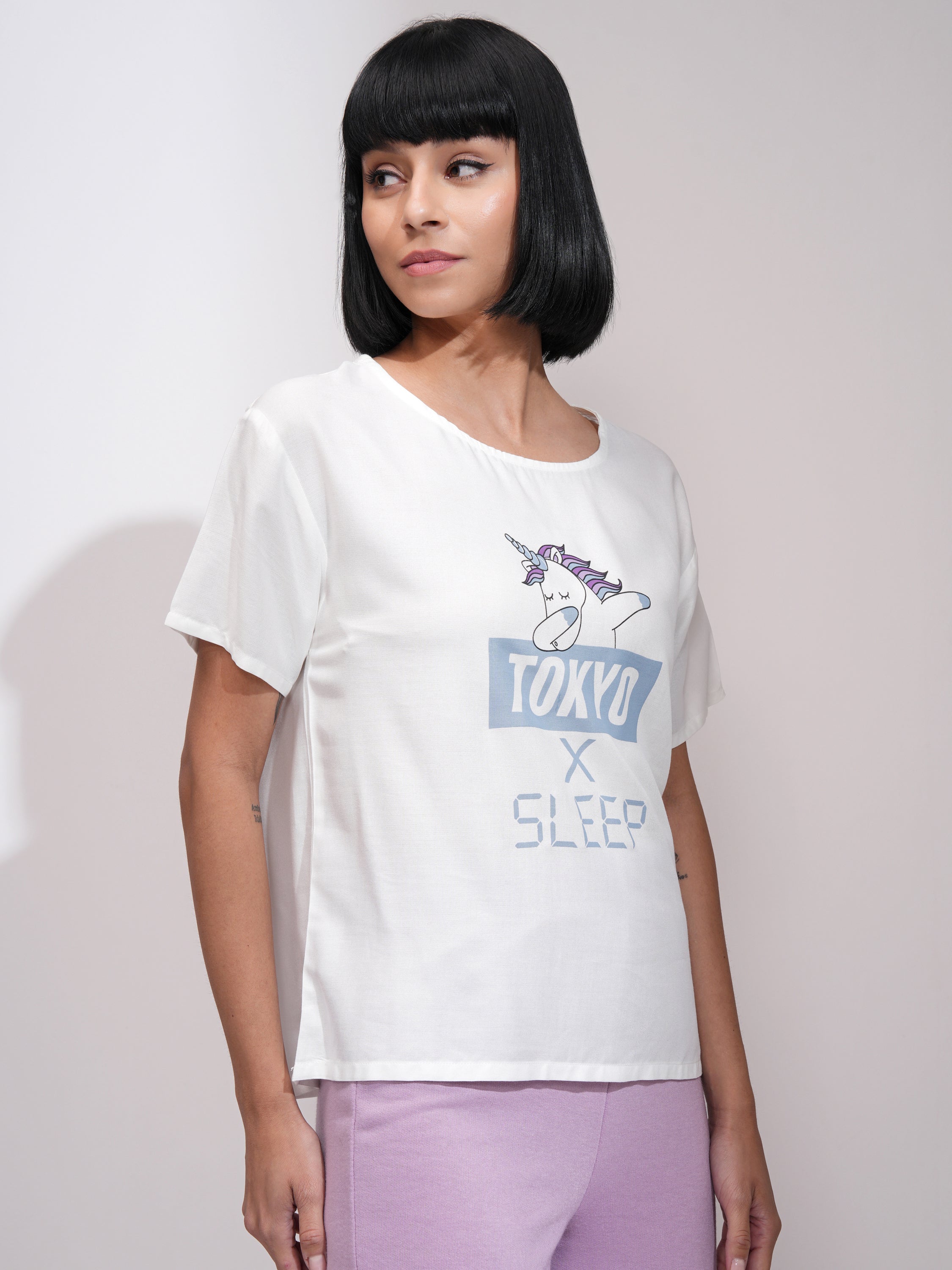 Tokyo Talkies Women White Printed Regular Top - White - Image 6
