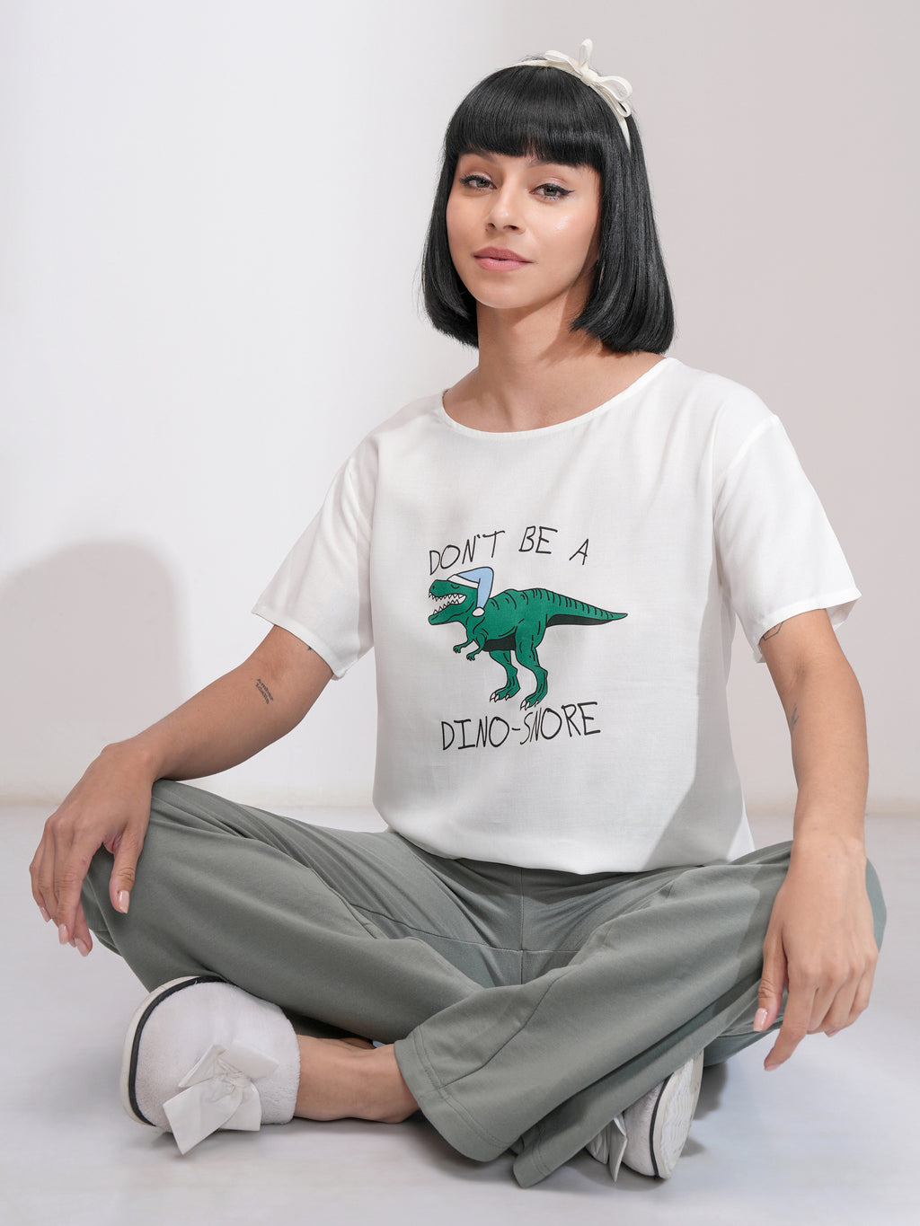Tokyo Talkies Women White Printed Regular Top - White - Image 2