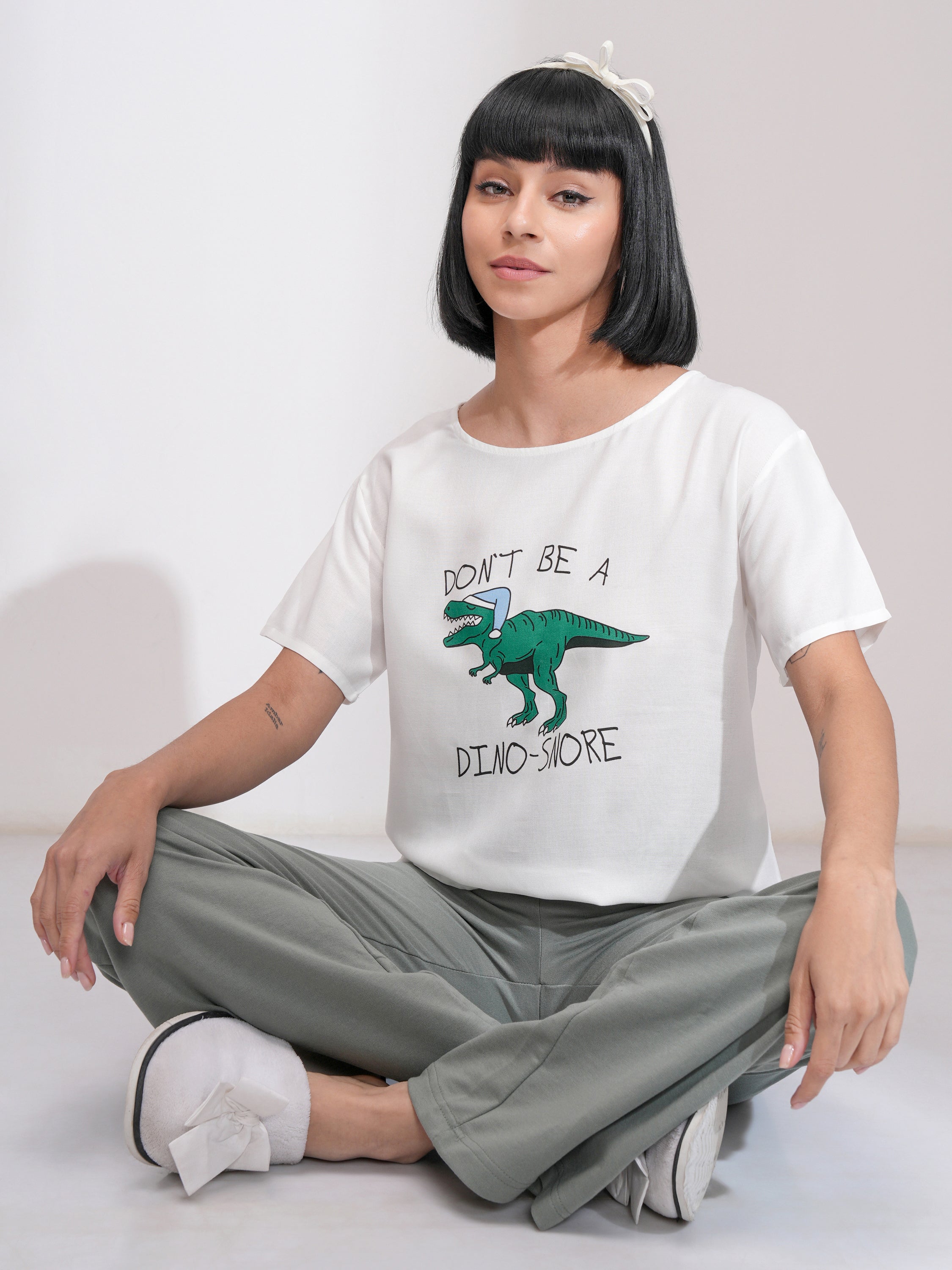 Tokyo Talkies Women White Printed Regular Top - White - Image 2
