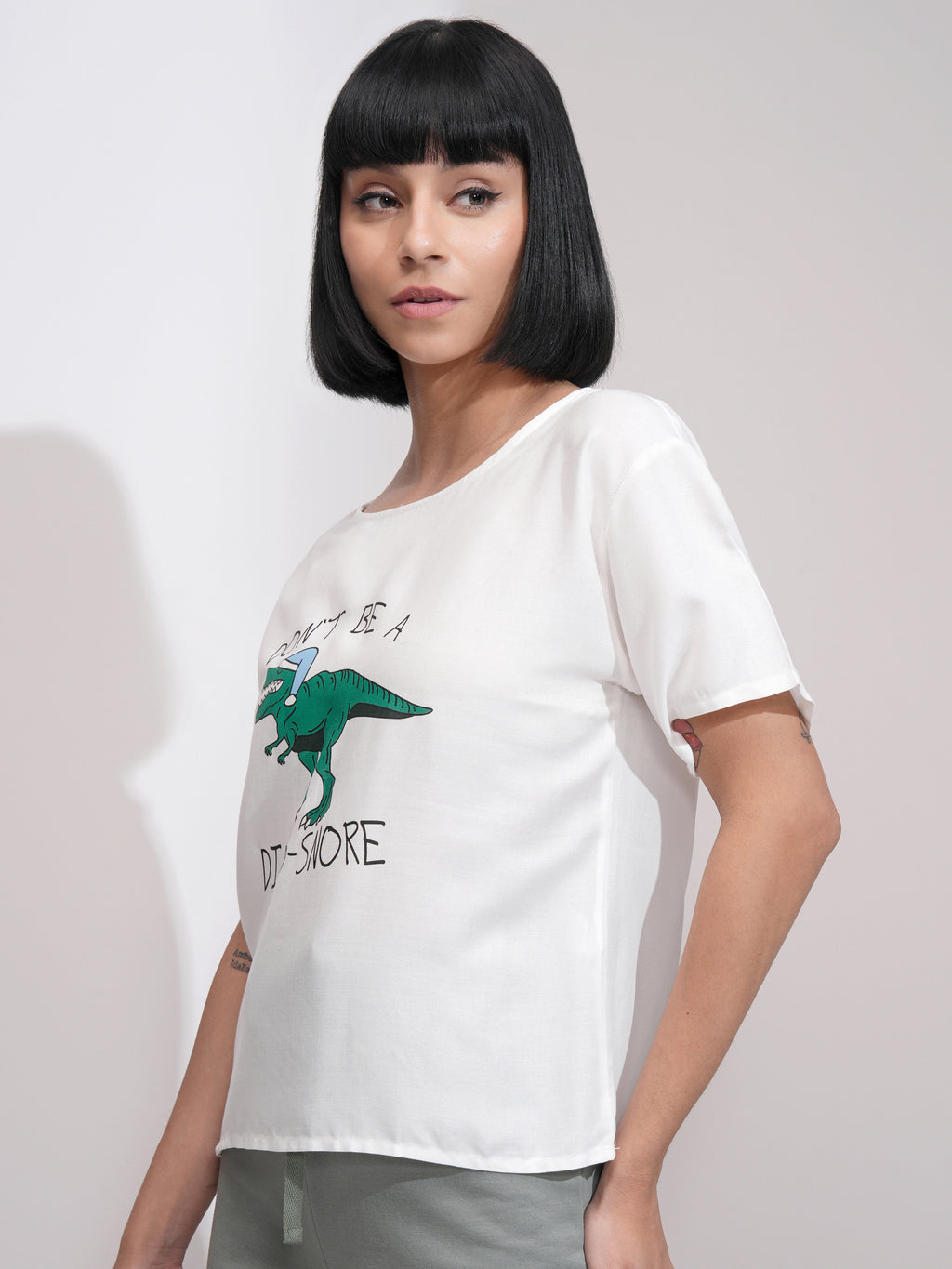 Tokyo Talkies Women White Printed Regular Top - White - Image 4