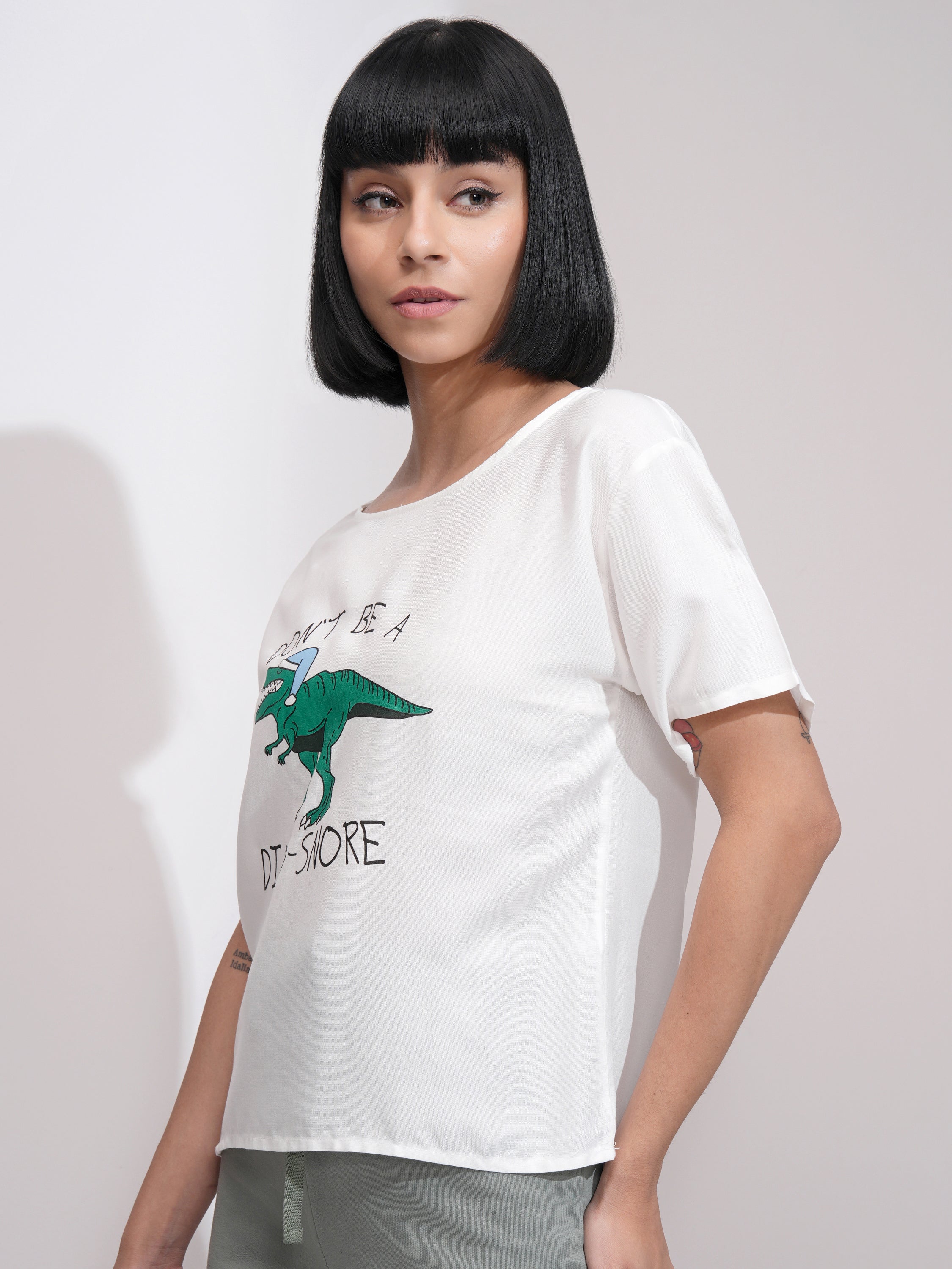 Tokyo Talkies Women White Printed Regular Top - White - Image 4