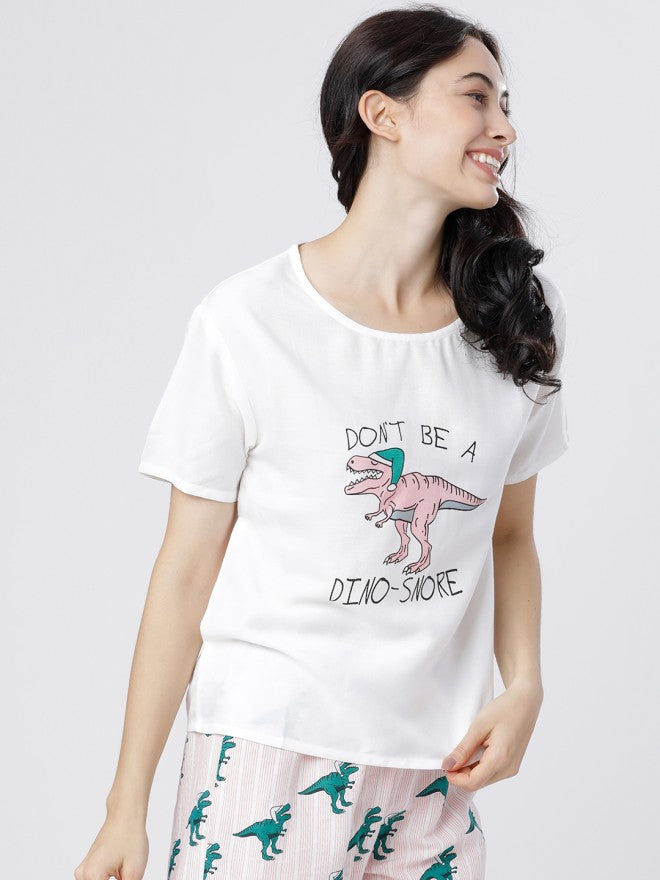 Tokyo Talkies Women White Printed Regular Top - White - Image 5